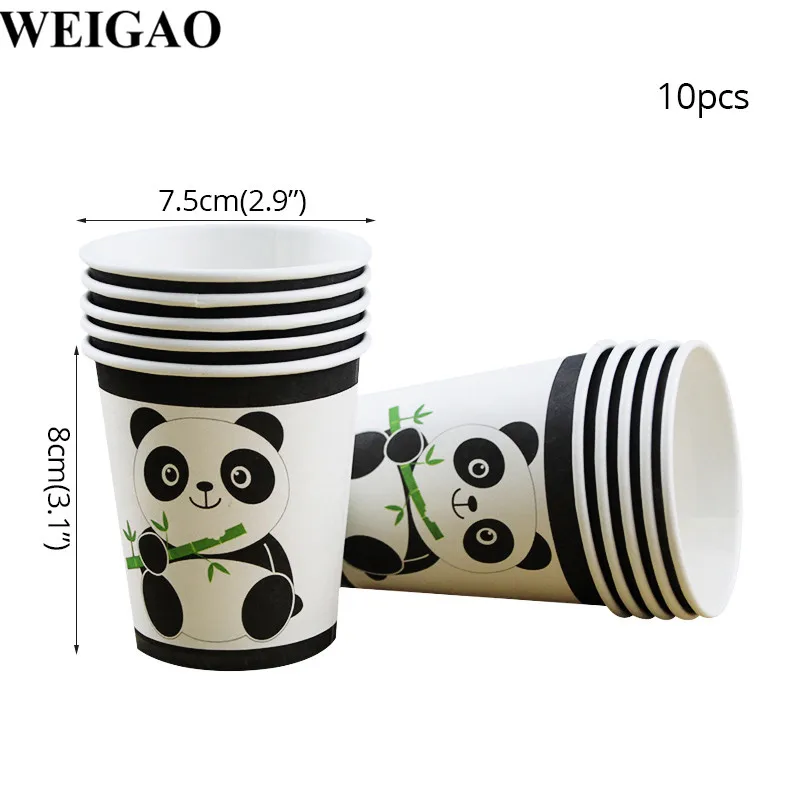 cup Cyuan Panda вечерние украшения животные панда бумажная тарелка на день рождения чашка баннер детский душ День Рождения украшения Детские цифры воздушные шары - Цвет: cup