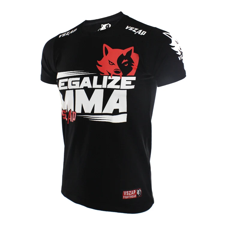 VSZAP легальная футболка с коротким рукавом для MMA фитнеса боевых искусств ветра