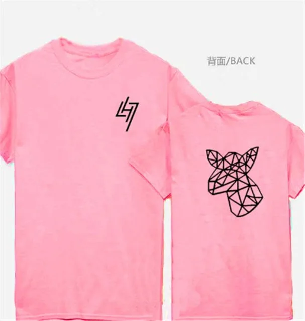 PINK2 Футболка с надписью «Mainlead Kpop EXO Luhan reloated»; футболки унисекс; хлопковые футболки с короткими рукавами - Цвет: PINK2