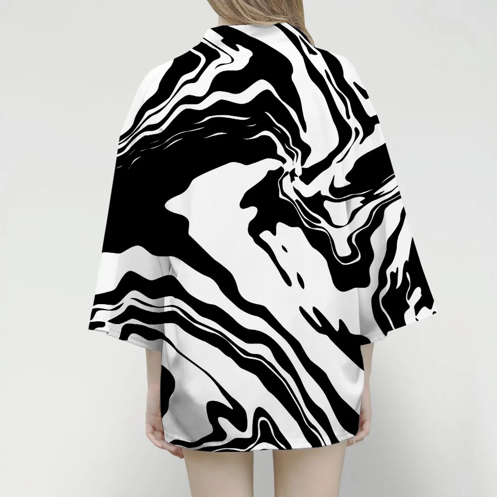 Модное кимоно в стиле Харадзюку С 3D принтом для женщин и мужчин блузка японском с