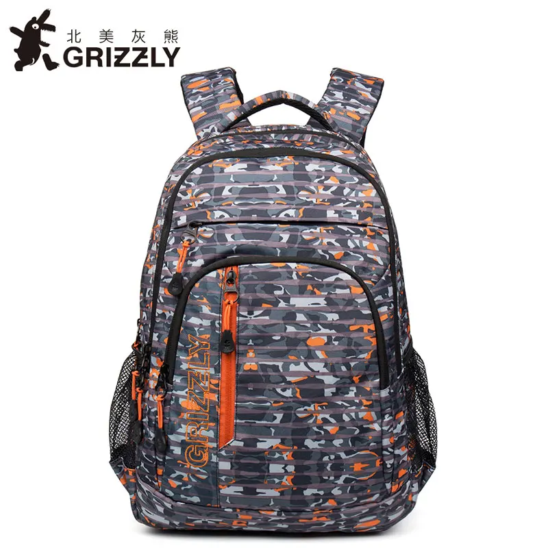 GRIZZLY, новинка, рюкзак для ноутбука, для мужчин, для подростков, для мальчиков, модная, большая емкость, Mochila, многофункциональные дорожные сумки, водонепроницаемая школьная сумка - Цвет: RU70724