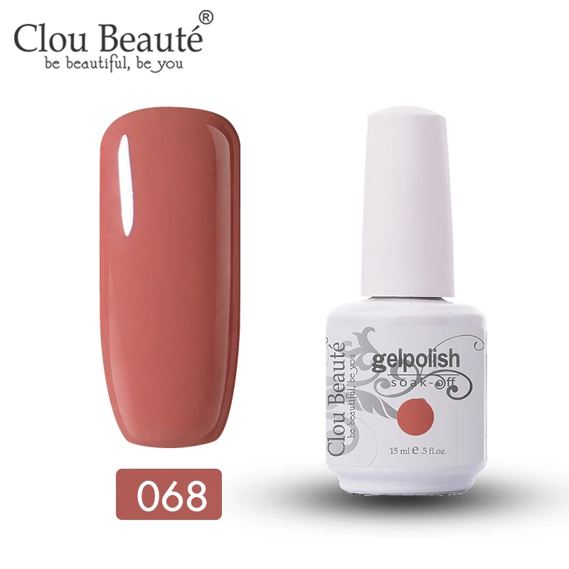 11068 УФ гель-лак для ногтей Clou Beaute 15 мл 244 цвета, лак для ногтей с блестками, лак для ногтей для базового и верхнего слоя, лак для ногтей, стойкий УФ гель-лак - Цвет: 11068