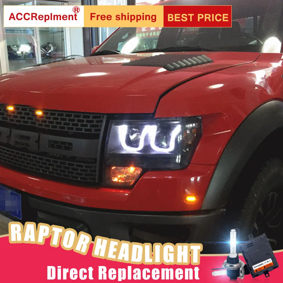 2 шт. светодиодный фары для Ford raptor 2009-2014 автомобиля Ангельские Глазки ксенон HID