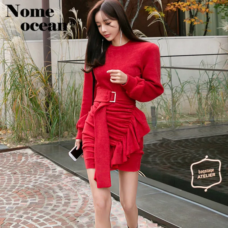 Теплое очаровательное женское платье-свитер 2018 осенне-зимнее длинное