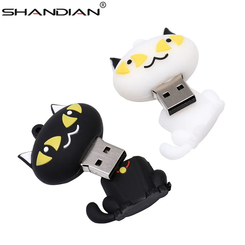 SHANDIAN USB флеш-накопитель Модель кошки флеш-накопитель прекрасная кошка флеш-карта 4 ГБ 8 ГБ 16 ГБ 32 ГБ 64 ГБ Флешка USB флешка полная емкость