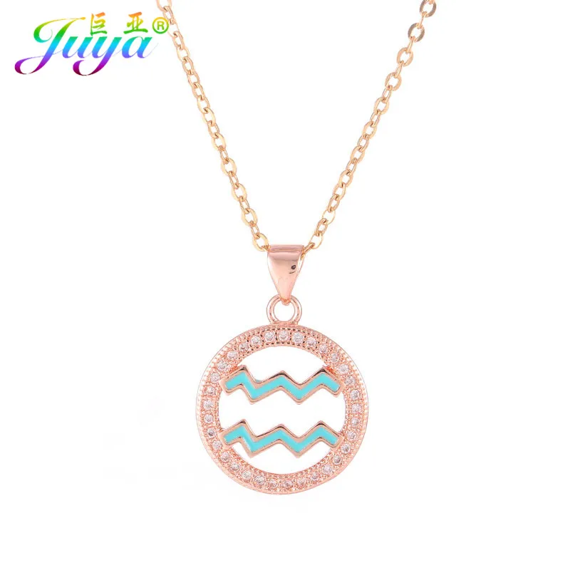 New Year's Gift Micro Paved Zircon Sagittarius Symbol Suspensions With Gold Chains Zodiac Constellation Pendant Necklace | Украшения и
