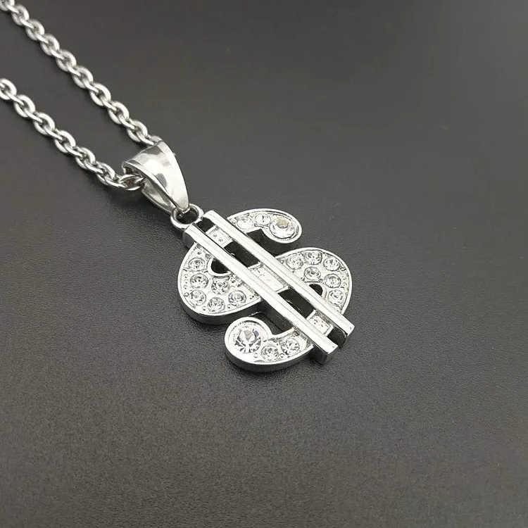 3 цвета циркон титановый доллар ожерелье кулон Модные ювелирные изделия лучшие