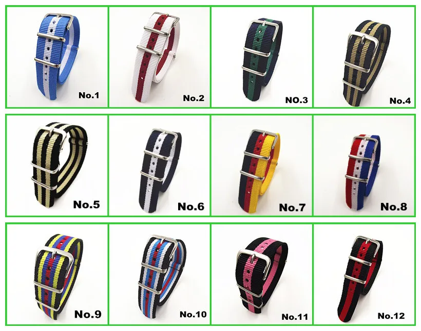 Лидер продаж! Высококачественные нейлоновые часы NATO 10 шт./лот водонепроницаемые