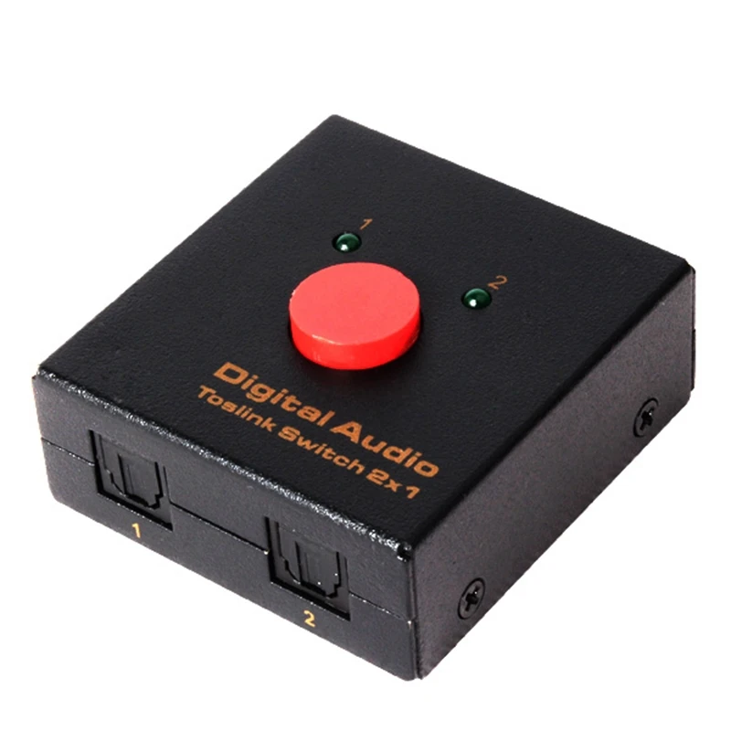Новый Оптический Toslink Переключатель 2 в 1 цифровой аудио (S/PDIF) переключатель 2x1