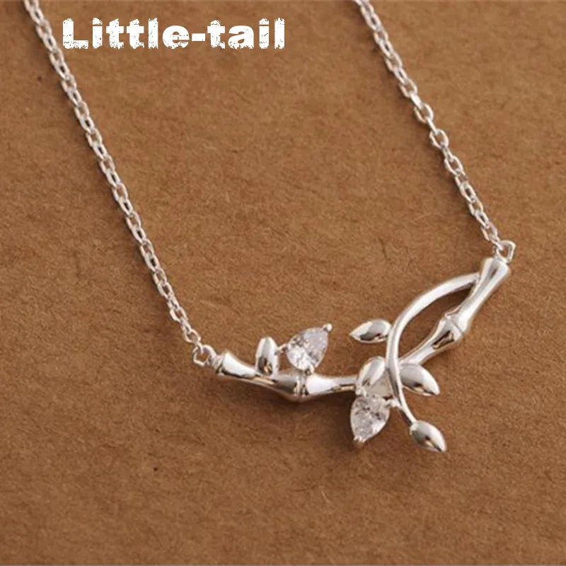 Новое объявление 925 sterling silver fresh дамы темперамент диких растений стволовых листья