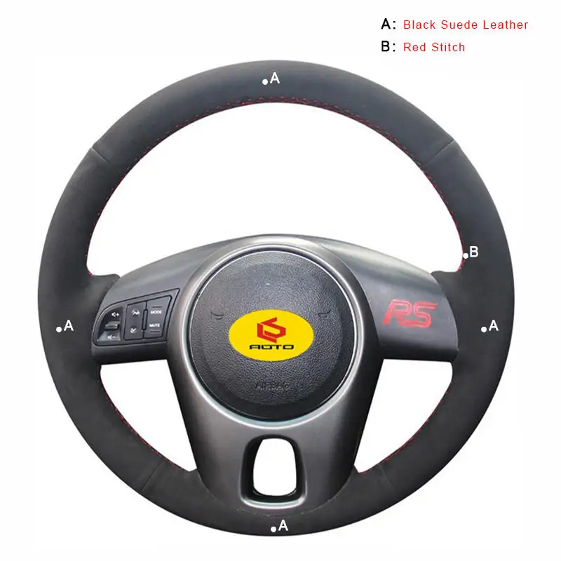 Авто оплетка на руль Крышка для Kia Forte 2009- Soul 2010-2013 Rio 2009-2011 ручная швейная чехол рулевого колеса автомобиля - Название цвета: Suede Leather