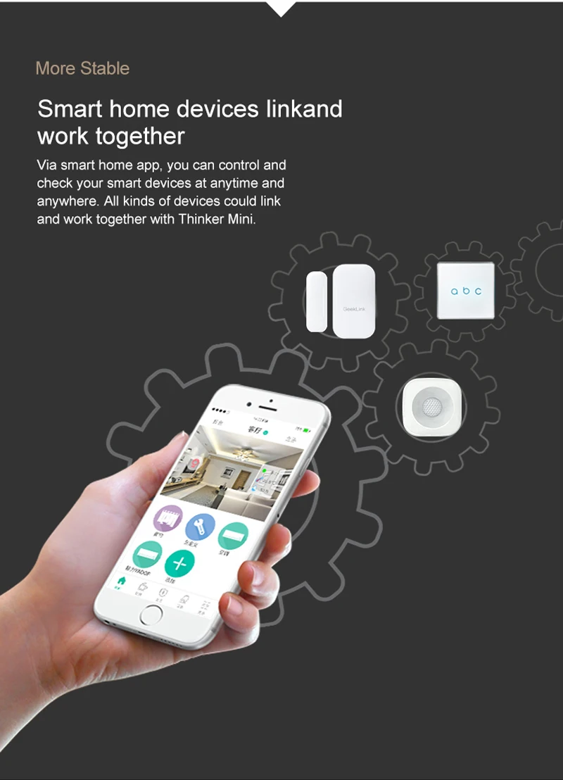 Geeklink Mini Thinker умный дом универсальный пульт дистанционного управления, wifi+ IR+ RF центр управления совместим с Alexa для умного дома