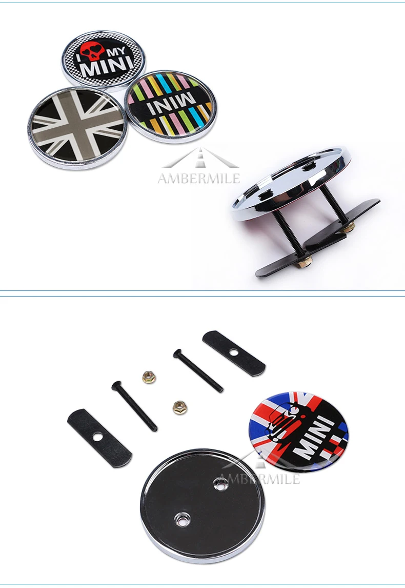 AMBERMILE автомобиля спереди бейдж с эмблемой Grill металлические наклейки для Mini Cooper Countryman R55 R56 R50 R53 R60 R61 F54 F55 F56 аксессуары