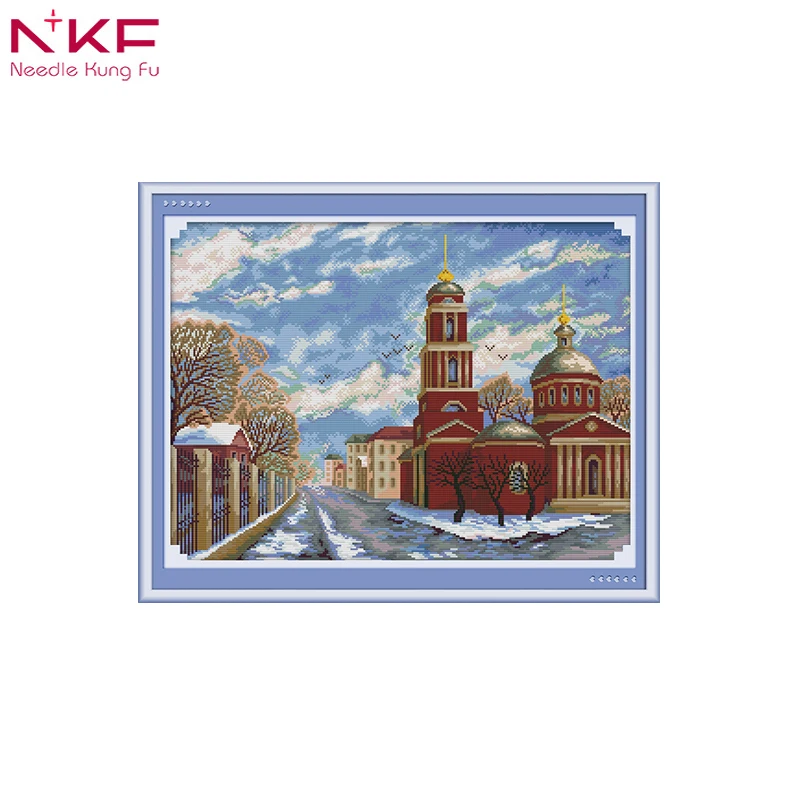 NKF новый комплект вышивки крестом Зима в России рукоделие DMC 11/14 CT DIY ручной работы