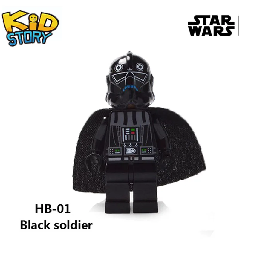 HB-01 Мужская футболка Star Wars Chewbacca кирпичи starwars Luke Leia Han Solo Анакин Дарт Вейдер йода Джар строительные блочные Фигурки игрушки - Цвет: HB-01