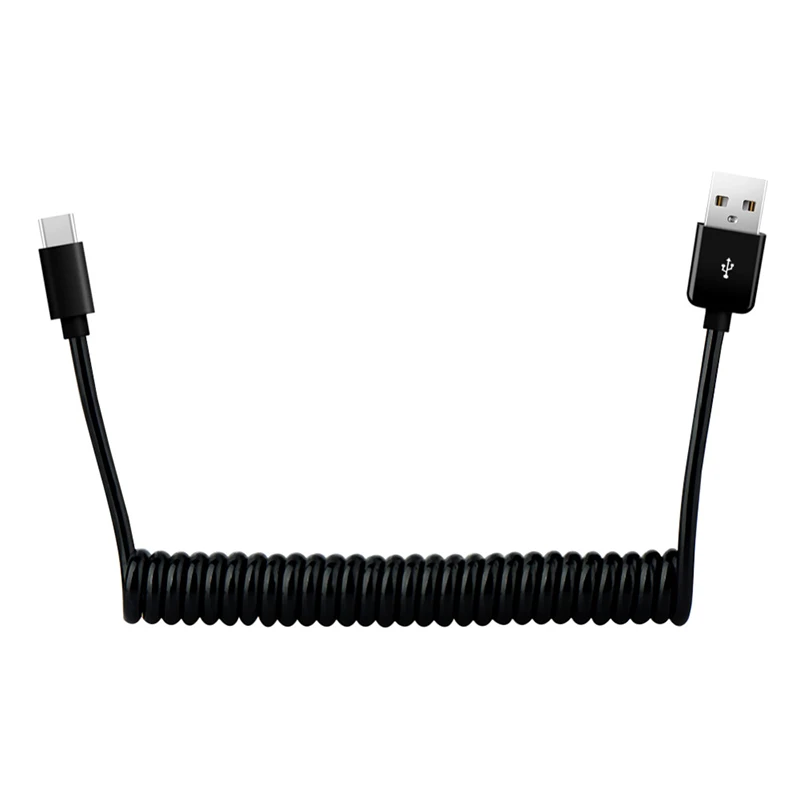 1 м 3 пружинный спиральный Выдвижной USB кабель типа C Быстрая зарядка для Samsung S8 S9 S10