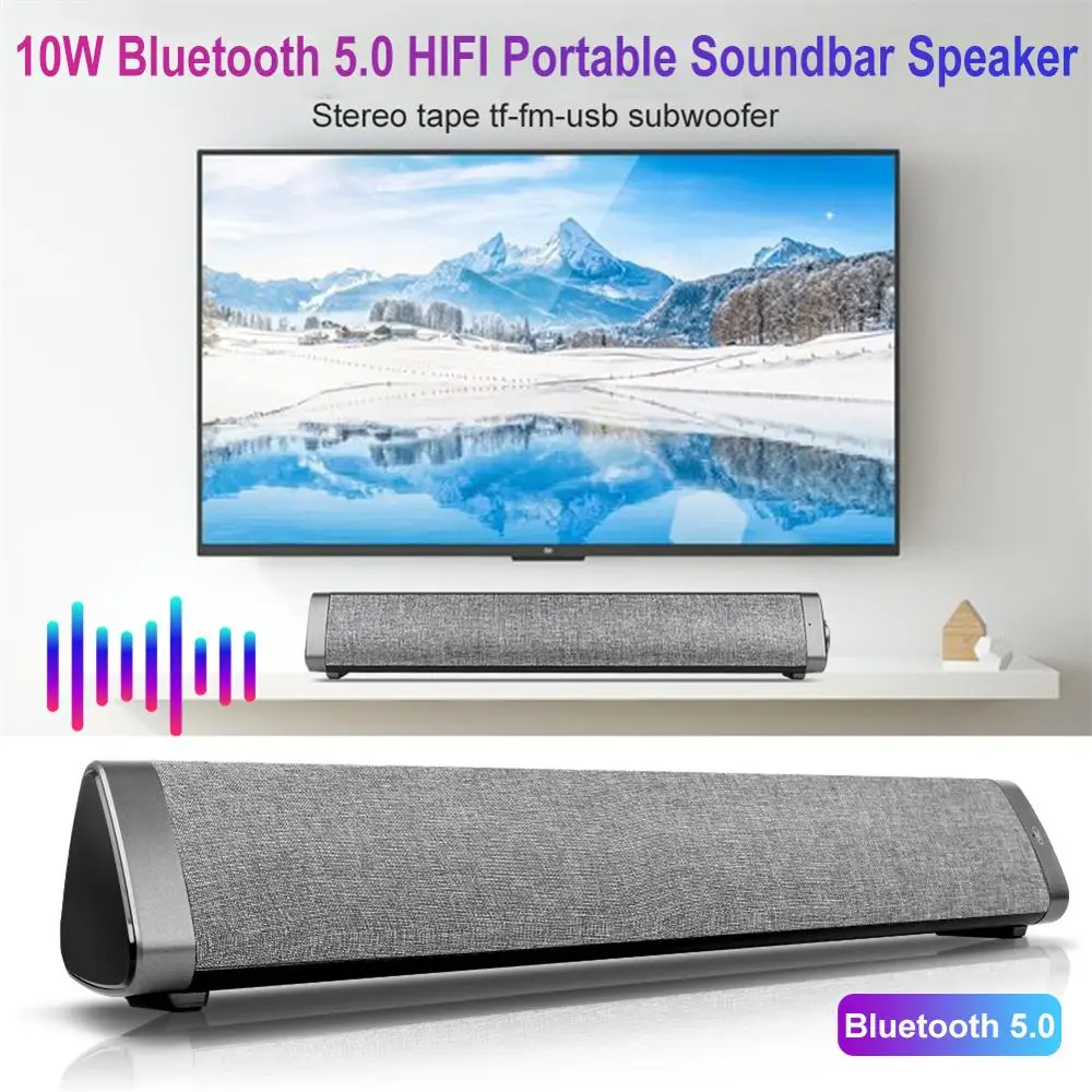 Портативная Беспроводная колонка Bluetooth 5 0 ТВ Саундбар для домашнего кинотеатра 3D