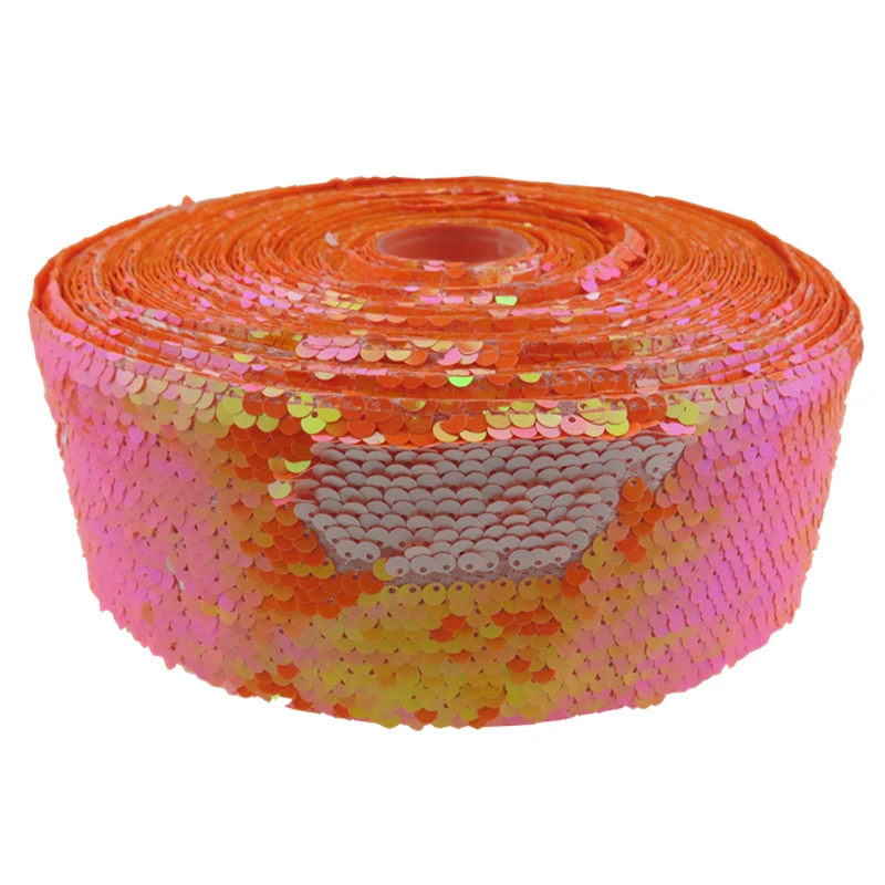 75mm Reversible Sequin Ribbon Fabric Sparkly For DIY Dress Bowsdouble color Accessories Wedding Party Decoration | Дом и сад