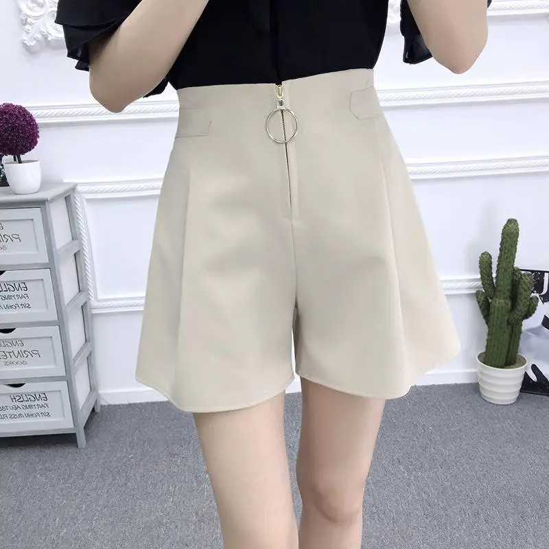 DSstyles женские летние универсальные одноцветные с высокой талией широкие на