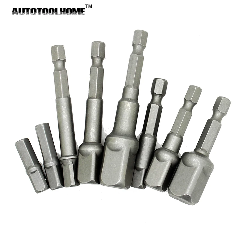 AUTOTOOLHOME 8x1/4 шестигранным хвостовиком Мощность отвертка разъем ведущего колеса адаптер для бит дрель Гайка Драйвер Мощность удлинитель ключ, дюймовый стандарт адаптер