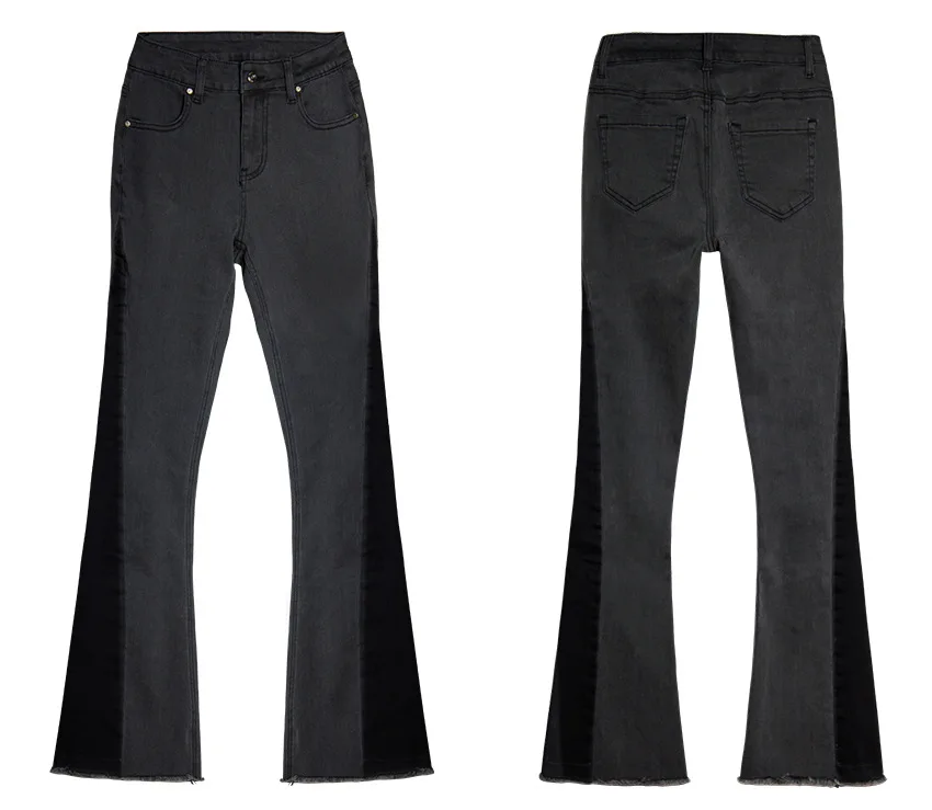 KENNTRICE Slim Fit Elastic Skinny женские брюки клёш Растяжка мягкая средняя талия колокольчик-низ штаны женские джинсы черный
