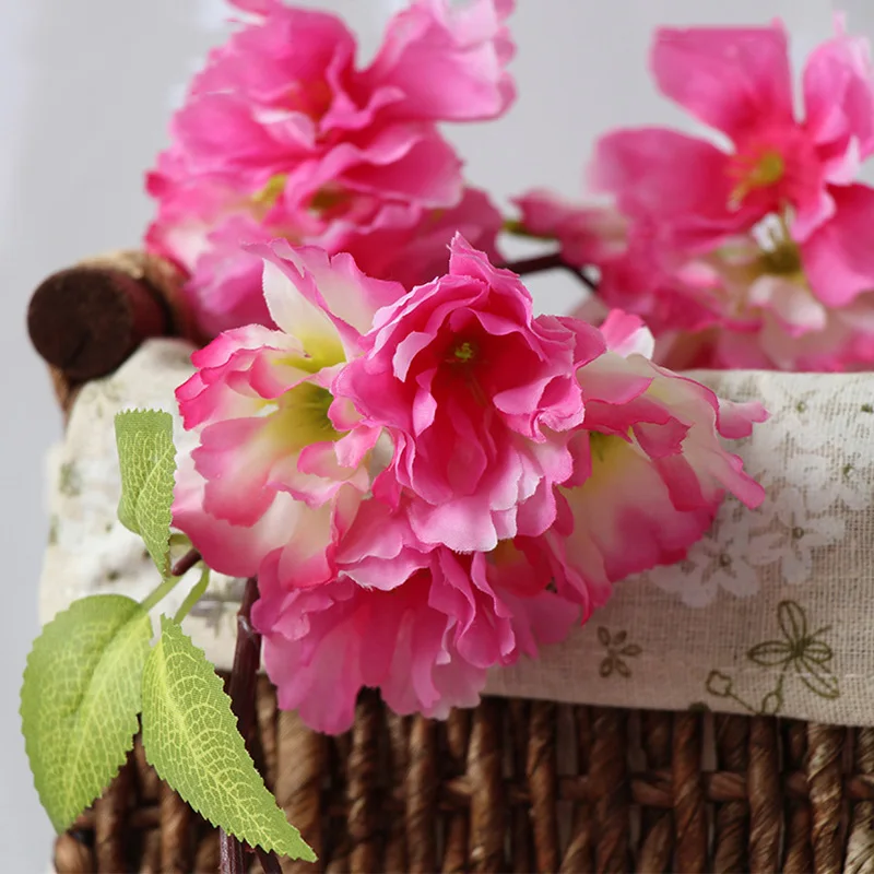 2 шт. Искусственный шелк цветок вишни ротанга Сакура свадебное украшение лоза