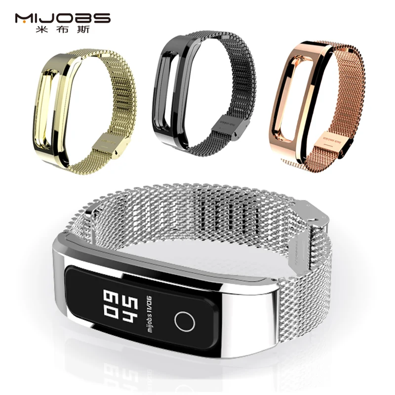 Mijobs металлический ремешок для huawei Honor Band 4 ремешок браслет из нержавеющей стали умные аксессуары для Honor Band 4 браслет