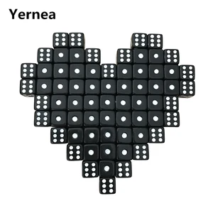 Кости акриловые черные в белый горошек, 100 шт.лот, 10 мм