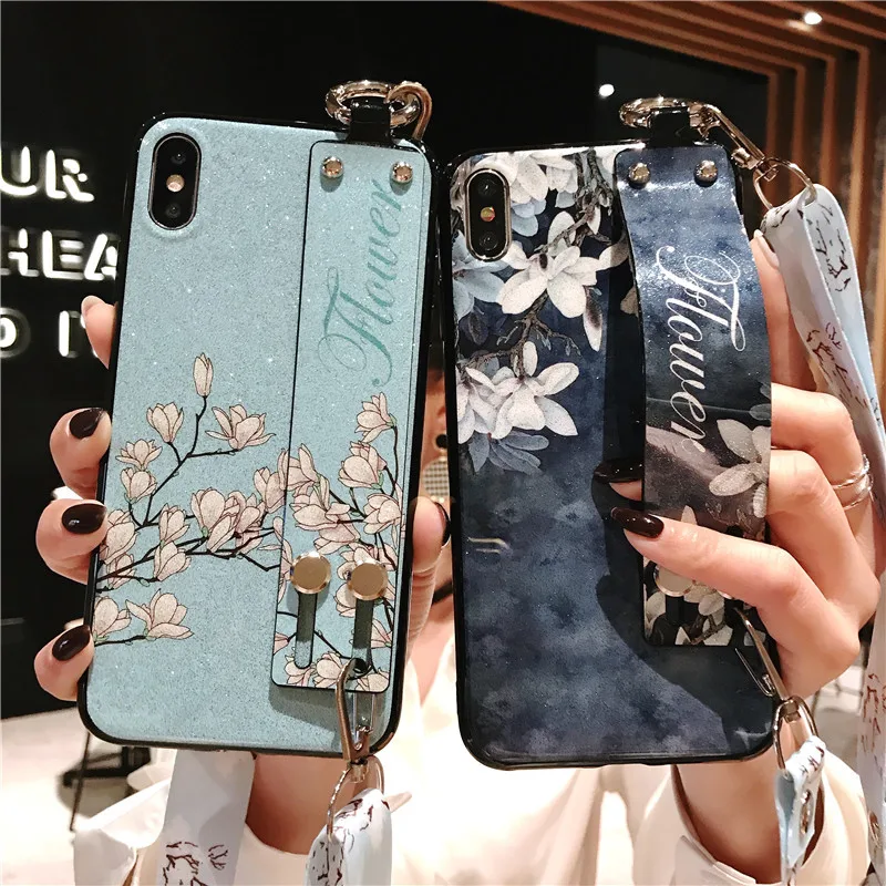 Ремешок на запястье держатель подставка чехол для телефона iPhone 6 6s 7 8 Plus 7plus X XS Max XR