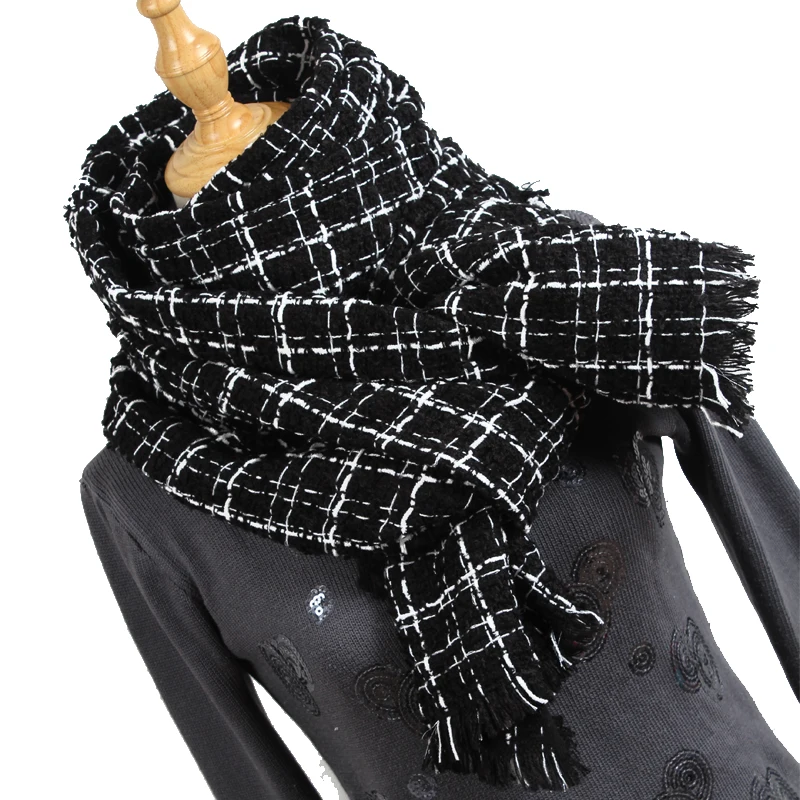 Warm Women Scarves Stoles Elegant Plaid Shawl cashmere Scarf Muslim Hijab Beach Blanket Face Shield Foulard YR008 | Аксессуары для