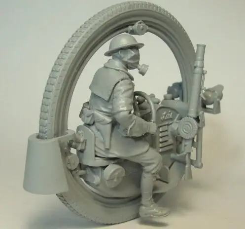 Масштаб 1/35 Неокрашенная фигурка солдата из смолы и Moto GK|Наборы для сборки
