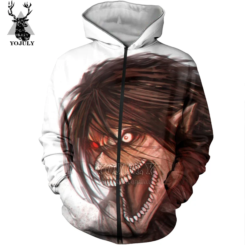 YOJULY 3D принт унисекс Shingeki No Kyojin Attack on Titan Eren Jaeger футболка/Толстовка/толстовки с