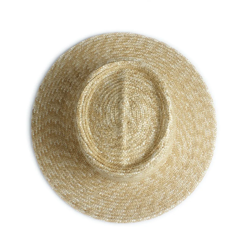 Для женщин Мужчины Пшеница соломенная шляпа от солнца с плоским пирог свининые