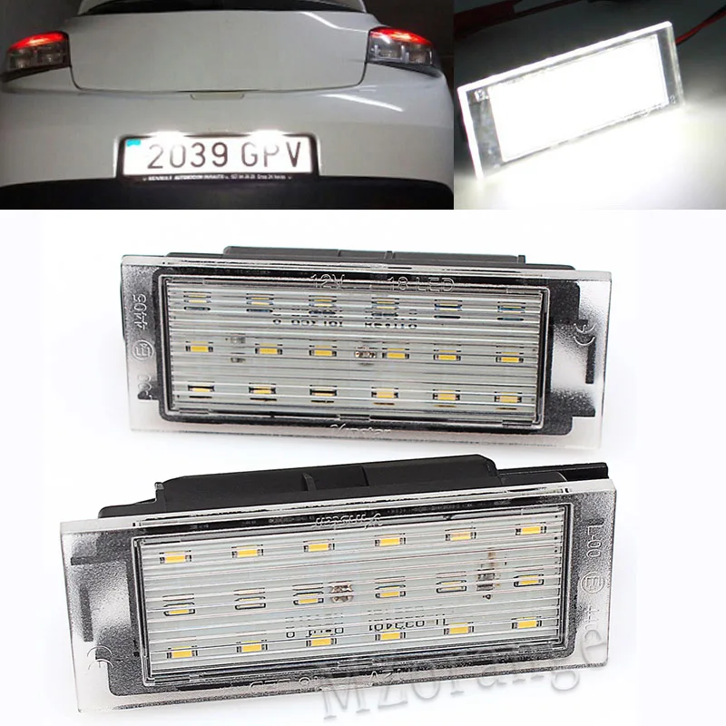 2 шт Автомобильный светодиодный номерной знак светильник для Renault Clio Laguna Megane 3 Twingo