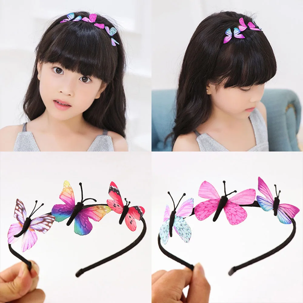 

Cute Girls Hair Band Kids Butterfly Headband Children Party BB Hair Accessories Colorful Handmade Fairy Princess Hairbands