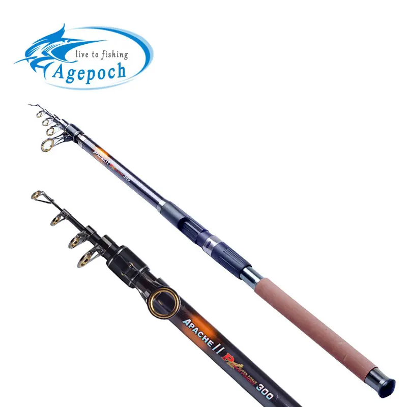 Agepoch Apache 2 Fishing Rod Spinning Tackle Winter Feeder Peche Telescopic Supplies Cast Gear Sea Bait Casting Stick | Спорт и