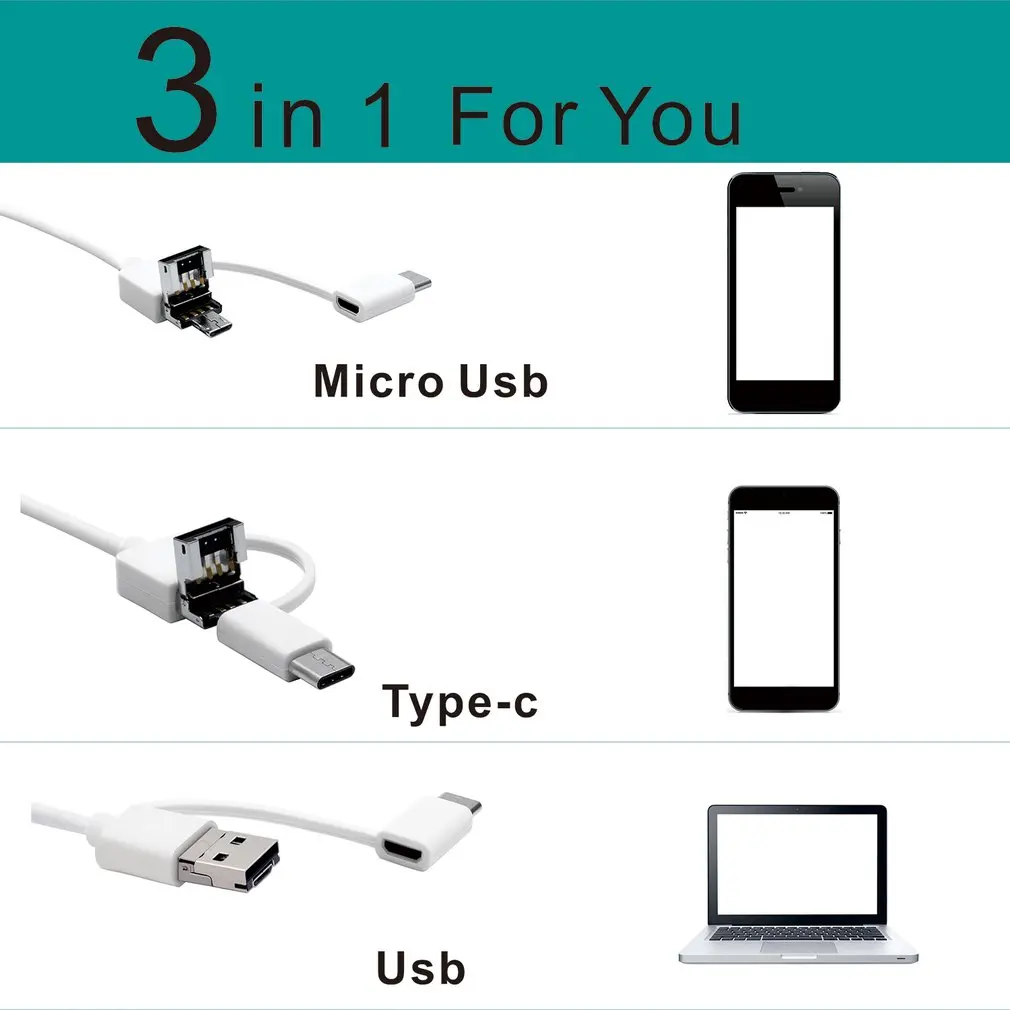 Визуальная очистка гибкий эндоскоп ложка Wifi Otoscope с 0.3MP мини камера HD USB бороскоп
