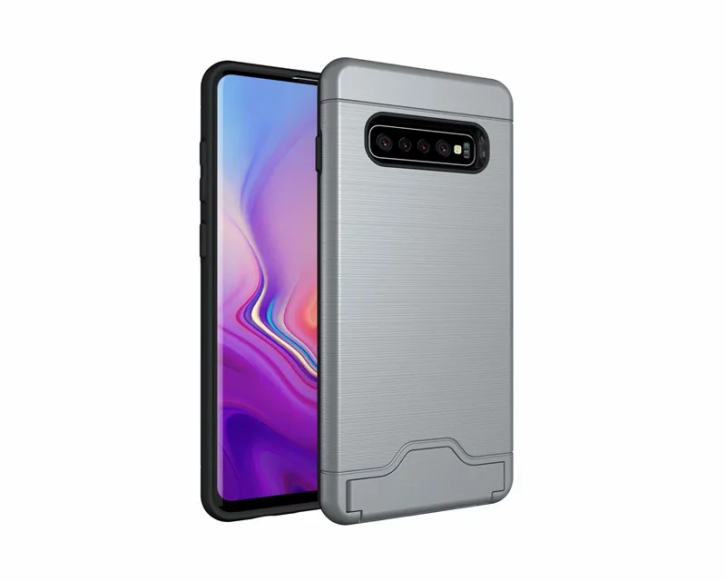 gray Чехол для samsung Galaxy S10 S9 S8 Note 10 Plus S7 edge, ударопрочный чехол из ТПУ, прочный Чехол-броня для A3 A5 A7 A8, Чехол для карт - Цвет: gray