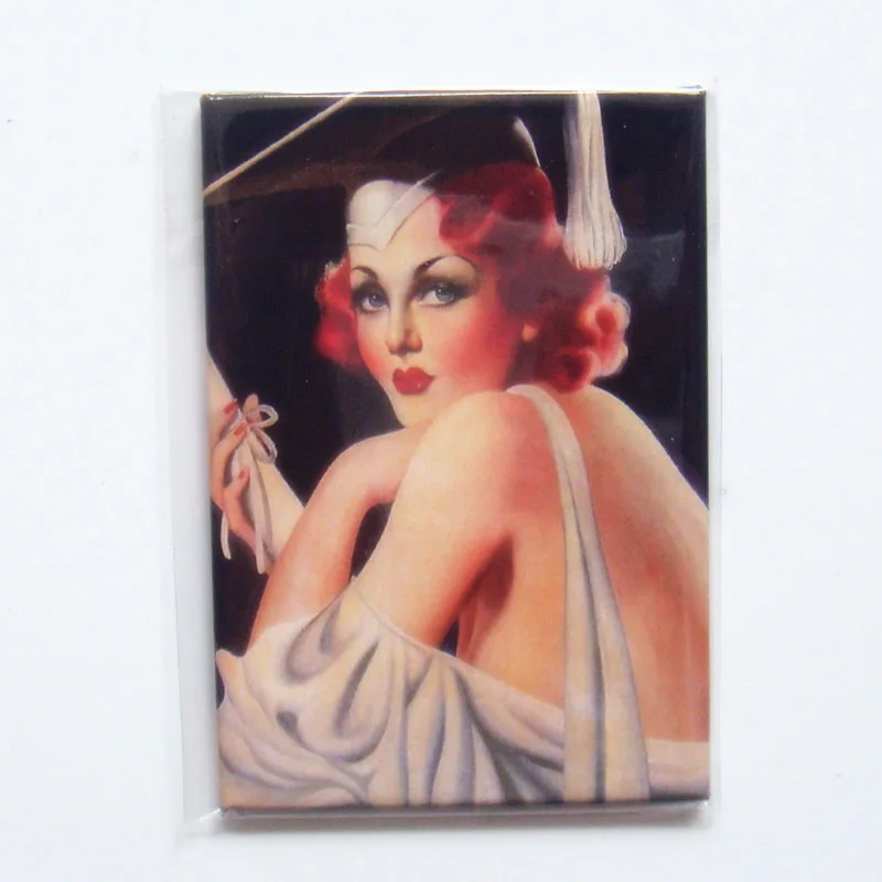 

Poster Magnets , Vintage Red Hair Docter Pin-up Girl Rectangle Fridge Magnets sfm-32 Drop Shipping Accept