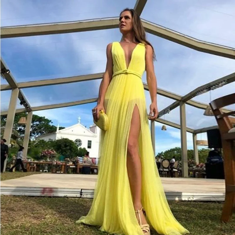 yellow Желтое платье sukienka vestidos, женская одежда, kleider sukienka, модные вечерние платья, длинное летнее платье, jurken roupas - Цвет: yellow