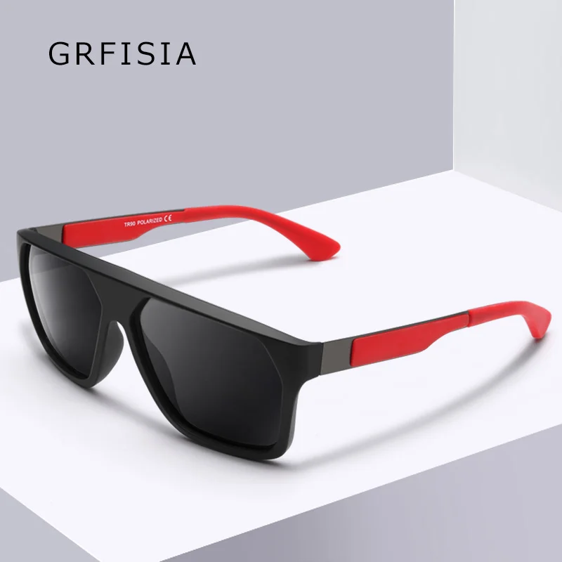 GRFISIA квадратные поляризационные солнцезащитные очки мужские TR90 сверхлегкие