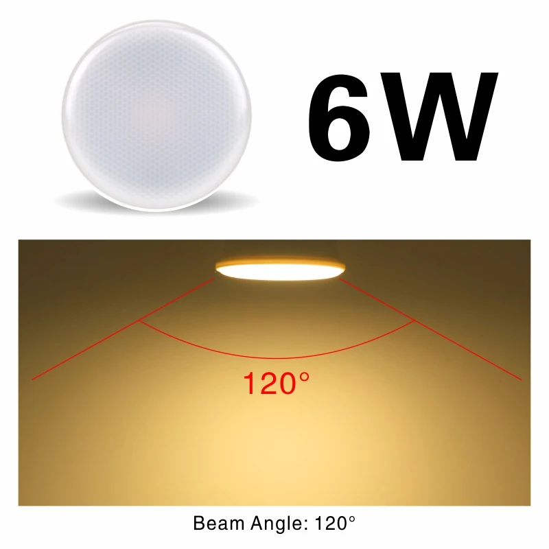 6W 120 degree Светодиодный лампы E27 E14 MR16 GU10 лампада AC 220V 230V 240V Bombillas светодиодный лампа Spotlight 48 60 80 светодиодный s 2835 SMD Lampara пятно света cfl - Испускаемый цвет: 6W 120 degree