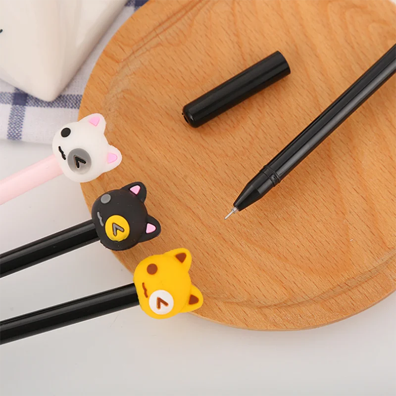 

1pc Cartoon V-Eye Cat Gel Pen Cute Black Ink Signature Water Pen Children'S Student Office School Supplies Creative Stationery