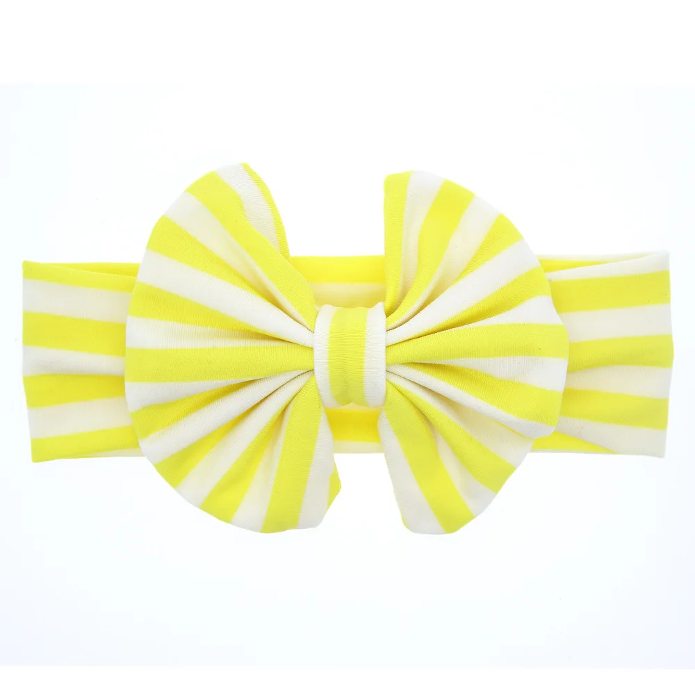 3 Повязка на голову для маленьких девочек; повязка на голову в полоску с бантиками для новорожденных; повязка на голову; подарок для малышей; повязка на голову с лентой; тюрбан - Цвет: 3