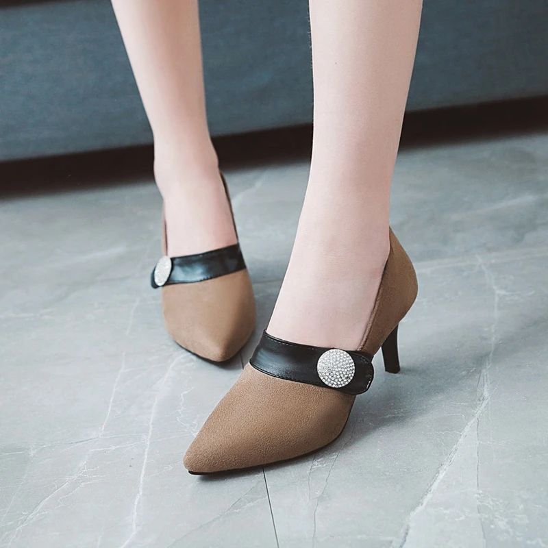 

REAVE CAT Summer Spring Women Pumps Thin Heel high Heel Shoes Crystal Shallow Mujer zapatos Feminino Sexy Shoes Women A1167