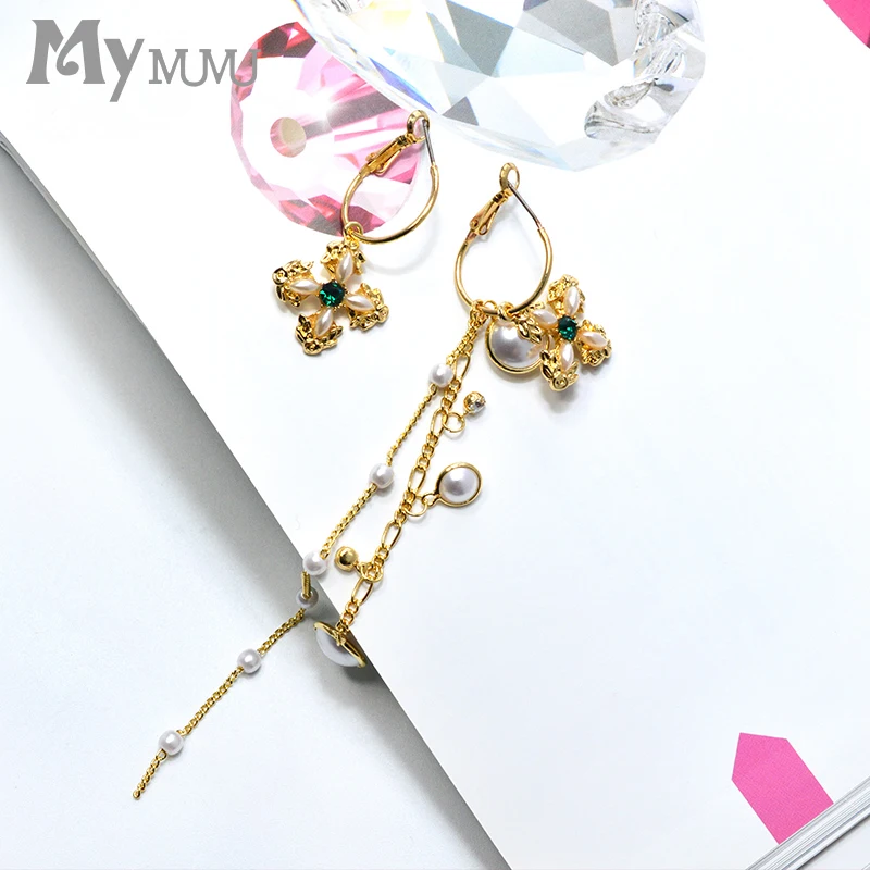 Mymumu барокко крест серьги длинные женственность корейский личности
