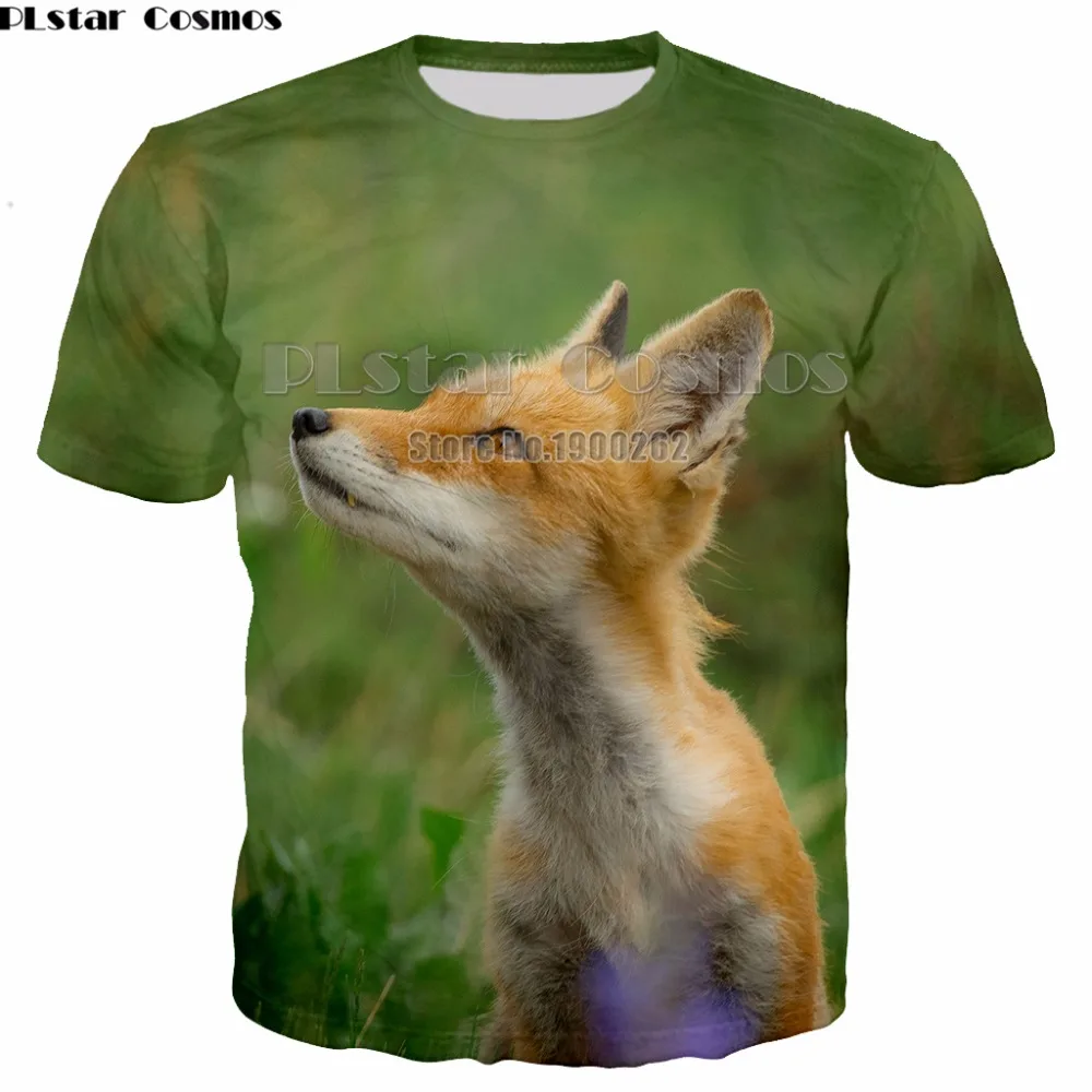 

PLstar CosmosFox cute New Fashion Women/men T Shirt Print Animal T Shirts Men Women 3D Print Fashion T-shirt drop shipping