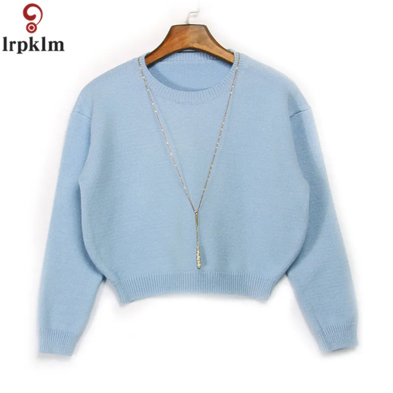 Женский свитер с круглым вырезом YY495 розовый и винно-розовый свободный 2017 |