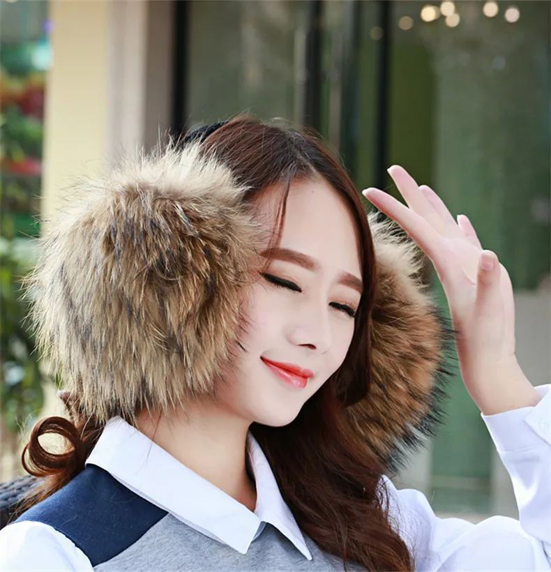 Зимние аксессуары для женщин Лыжный спорт необходимая меховая крышка уши супер