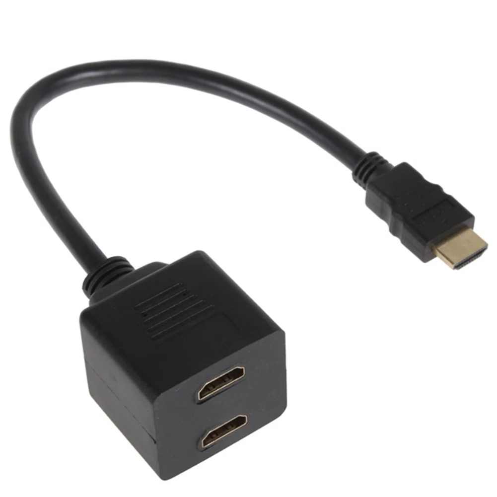 Новый HDMI адаптер Мужской до 2 Женский Аудио Видео сплиттер переключатель для